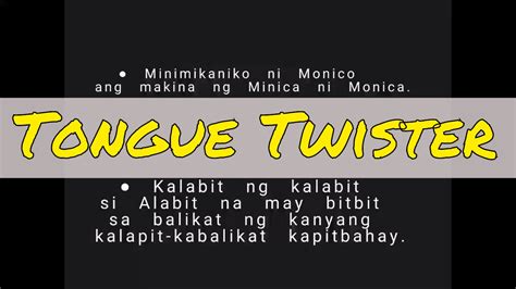 Tagalog Tongue Twisters Filipino Caribbeanpasee