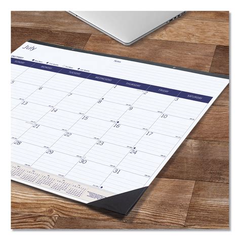 Blueline® Academic Monthly Desk Pad Calendar 22 X 17 Whitebluegray