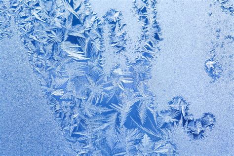 Ice Flowers And Frozen Window Background Macro View Photography Frost