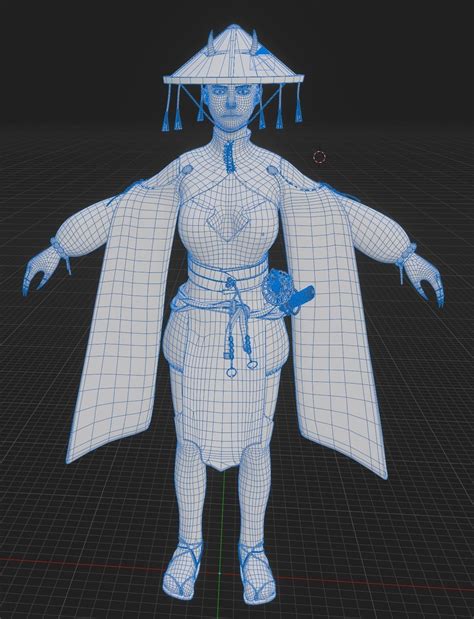 3d Model Oni Game Ready Female Samurai Vr Ar Low Poly Cgtrader