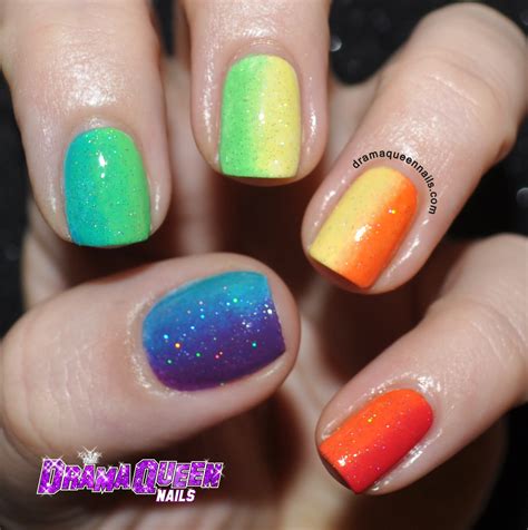 Drama Queen Nails Rainbow Gradient Nails