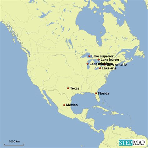 Stepmap The Us Map Landkarte Für North America
