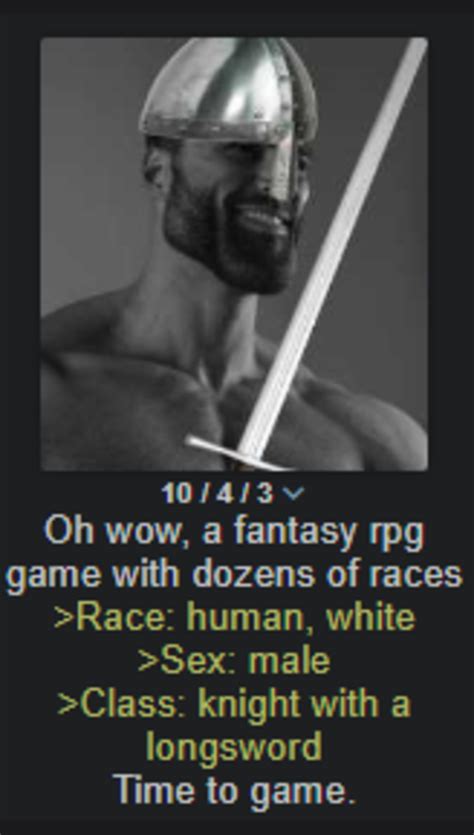 Oh Wow A Fantasy Rpg With Dozens Of Races Greentext Stories Know Your Meme