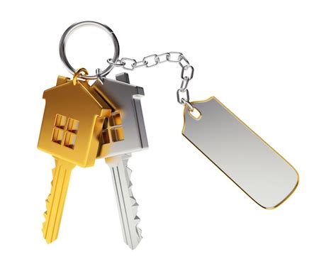 Premium Photo Key With Silver House Figurine