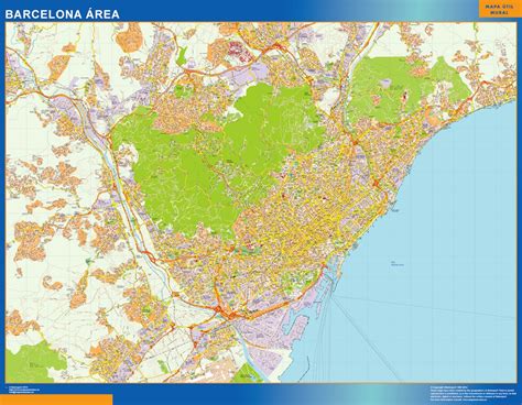 Mapa Carreteras Barcelona Area Para Pared Mapas De Municipios De España