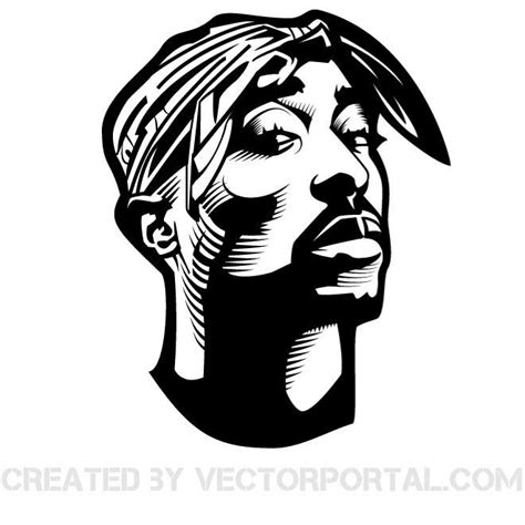 Rapper Tupac Shakur Graphics Royalty Free Stock Svg Vector