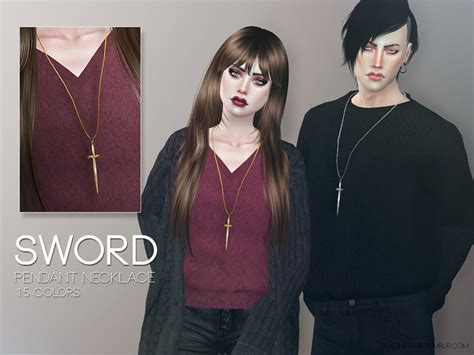 The Sims Resource Sword Pendant Necklace