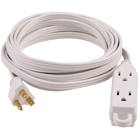 Hypertough White 15 Household Indoor Extension Cord With 3 Prongs