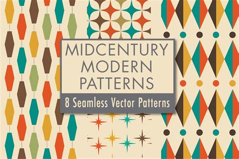 Mid Century Modern Patterns Vol 2 ~ Graphic Patterns ~ Creative Market