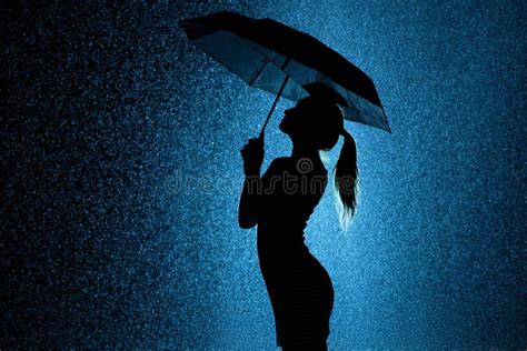 1004 Woman Silhouette Rain Umbrella Stock Photos Free And Royalty Free