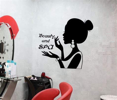 vinyl wall decal beauty and spa logo signboard woman silhouette stickers 3143ig vinyl wall
