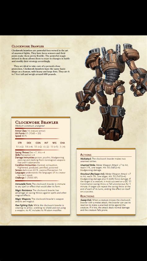 Clockwork Brawler Dnd Dragons Dnd Monsters Dungeons And Dragons