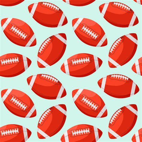 Premium Vector Seamless Pattern With American Football Balls