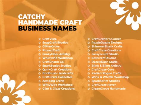 399 Catchy And Unique Handmade Craft Business Names