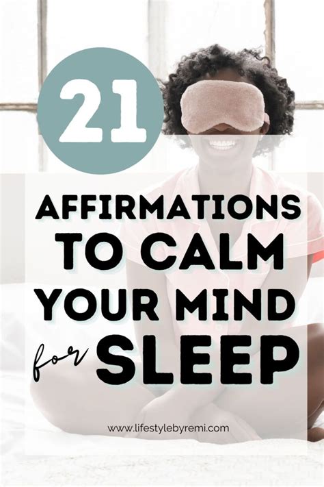 21 Affirmations To Calm Your Mind For Sleep Lifestyle By Remi