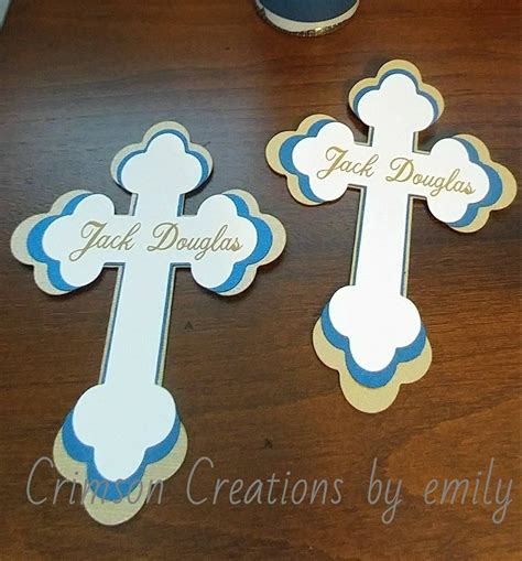 Single Personalized Cross For First Communion Christening Or Etsy