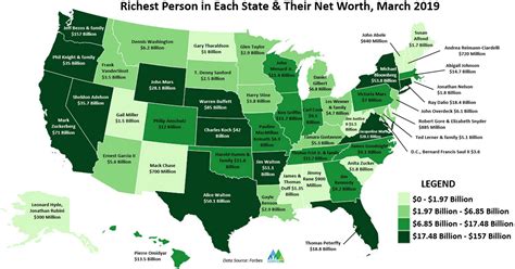 The Richest Person In Each State And Their Net Worth March 2019 Rmaps