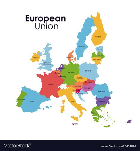 Isolated European Union Map Design Royalty Free Vector Image