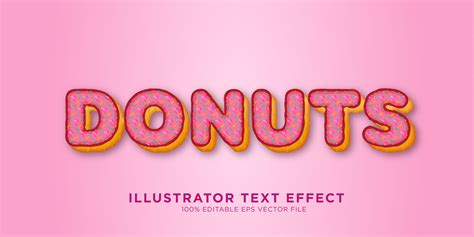 Donuts Text Effect Design Vector Art At Vecteezy