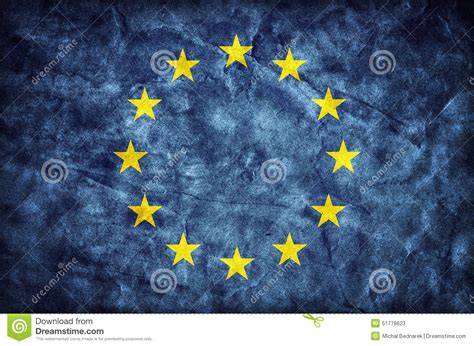 Grunge European Union Flag Paper Texture Eu Stock Illustration