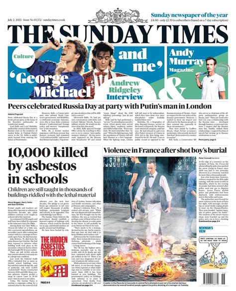 sunday times front page 2nd of july 2023 tomorrow s papers today