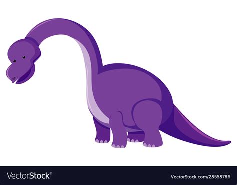 Single Picture Purple Brachiosaurus Royalty Free Vector