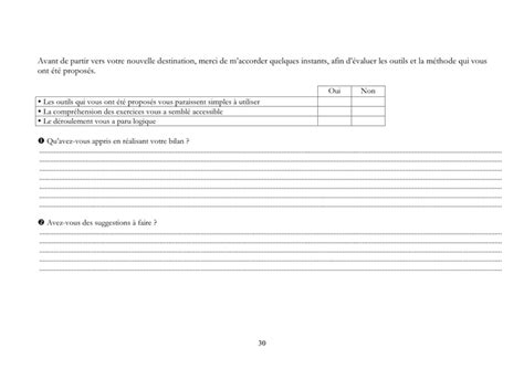 Modelé de bilan  projet professionnel  DOC, PDF  page 30 sur 30