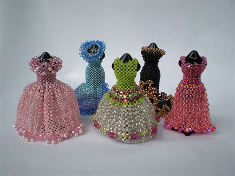 beaded miniature dresses doll dress ideas beaded crafts beads clothes bead crafts