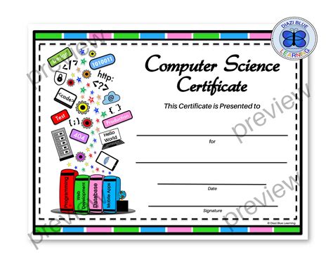 Computer Science Certificate Coding Award Coding Etsy Australia