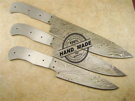 Lot Of 3 Pcs Professional Kitchen Chefs Knife Blank Blade Custom
