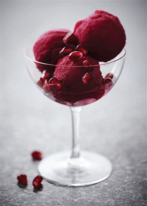 Pomegranate Sorbet Recipe By Julie Fisher From The Book Ruby Violets