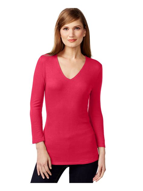 Inc 40 Womens 3652 Red V Neck Long Sleeve Casual Top Xl Bb Ebay