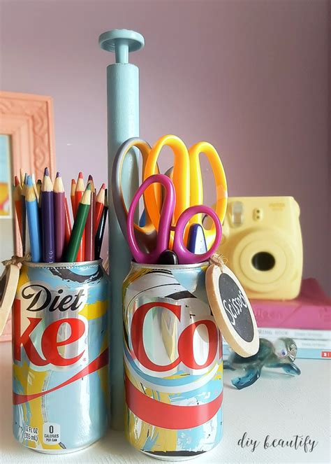 How To Make A Diy Craft Caddy With Soda Cans Diy Beautify