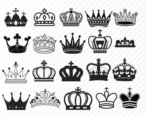 Crown Bundle Svg Files For Cricut Kings Crowns Svg Clipart Etsy