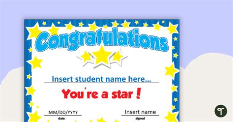 Star Student Certificate Free Printable