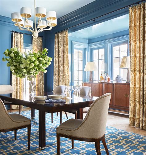 Blue Dining Room Walls Iron Curtain Hardware Paisley Curtains Andrew