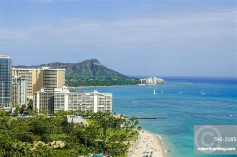 Waikiki Beach And Diamond Head Stock Photo