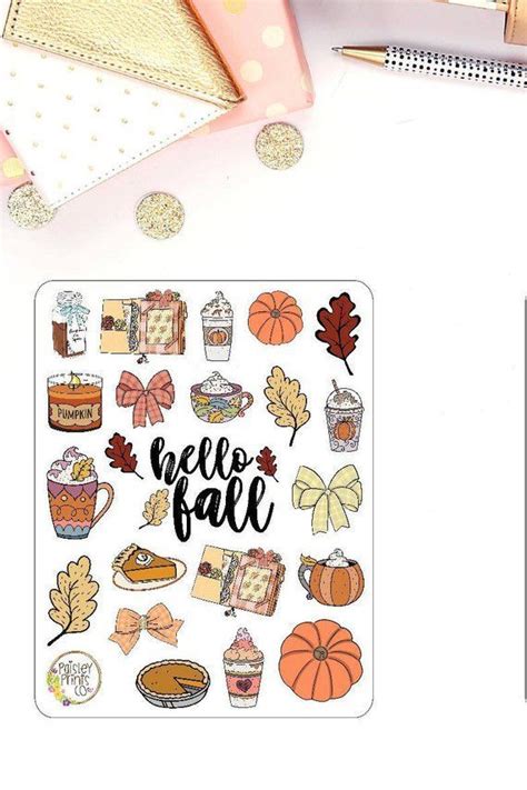 Hello Fall Planner Stickers Etsy Fall Planner Stickers Bullet