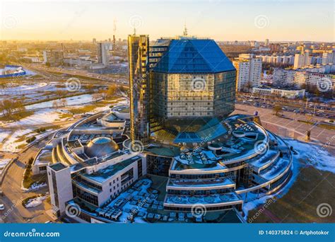 National Library In Minsk Aerial Popular Tourist Attraction In Capital