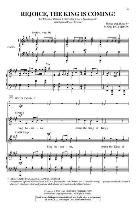 Rejoice The King Is Coming Sheet Music By Mark Patterson Sku 35028261