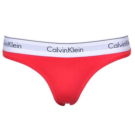Calvin Klein Womens Modern Cotton Thong Red