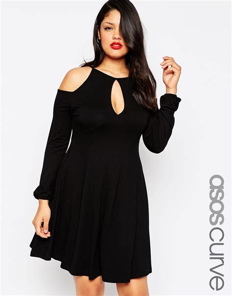 Check spelling or type a new query. Lyst - Asos Skater Dress With Cold Shoulder & Key Hole ...