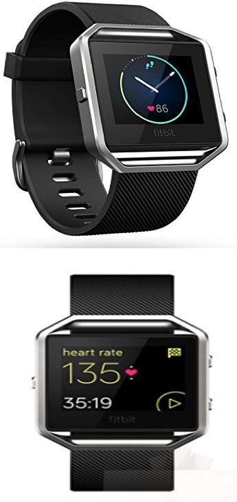Fitbit Blaze Smart Fitness Watch Black Silver Large Us Version