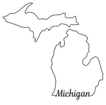 Michigan Map Outline Printable State Shape Stencil Pattern DIY