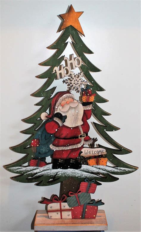Wooden Tabletop Christmas Tree Mini Desktop Tree Decoration Hand