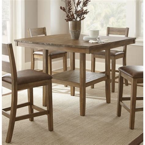Square dining set table and 4 chairs stools compact space saver wooden kitchen. Shop Chaffee 48-inch Square Counter-height Dining Table by ...