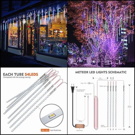 50cm 10 Tubes 540 Led Meteor Shower Rain Lights Dropicicle Perfect For