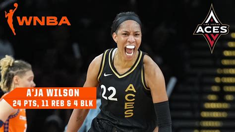 Aja Wilson Drops 24 Pts And 11 Reb Double Double As Aces Take Game 1 Of