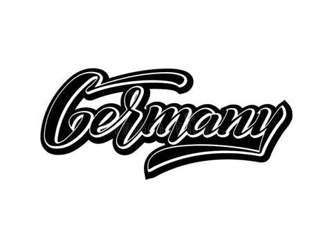 Art Lettering Design Vector Of Country Name For Germany Modern Brush