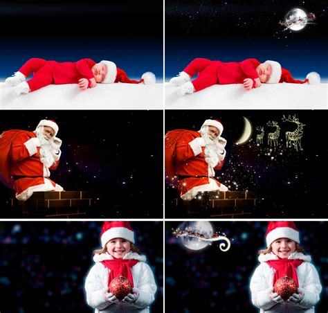 Flying Santa Overlay Christmas Overlays Moon Overlay New Etsy